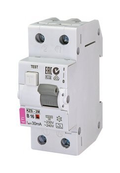 KZS-2M B 16A/ 30MA/A WYŁĄCZNIK RÓŻNICONADPRĄDOWY B 16A 1P+N 2M 30MA A 10KA