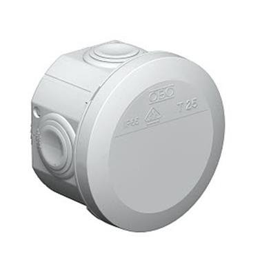 T 25 PUSZKA INSTALACYJNA NT 80X51 POKRYWA PEŁNA IP65 IK07 OKRĄGŁA JASNOSZARY T-SERIA