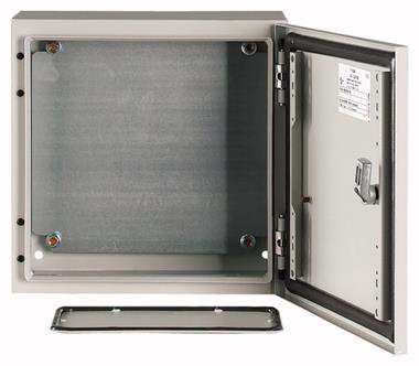 CS 33/150 OBUDOWA METALOWA NT 300X300X150 DRZWI PEŁNE Z PŁYTĄ IP65 SZARY