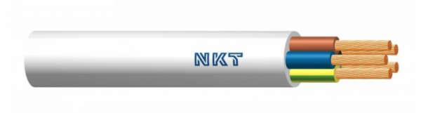 H05VV-F OWY 5X 1.5 ŻO BIAŁY PRZEWÓD OKRĄGŁY 300/500V KL.5 DO ODBIORNIKÓW RUCHOMYCH