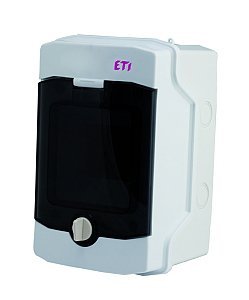 ECH-4G ROZDZIELNIA PLASTIKOWA NT 4M 1X 4M N+PE IP65 IK07 201X128X120 DRZWI DYMNE SZARY DIDO 1500V/DC