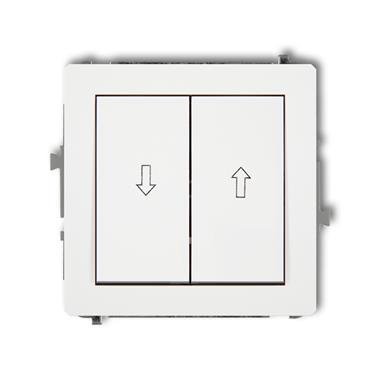 DECO MODUŁ BIAŁY ŁĄCZNIK ŻALUZJOWY &quot;STRZAŁKI&quot; 2X ZACISKI ŚRUBOWE 10AX 250V