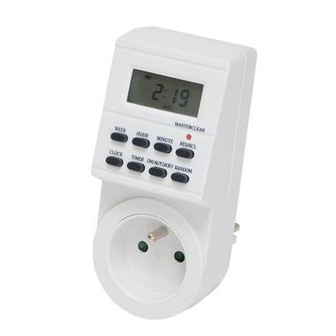 PROGRAMATOR ELEKTRONICZNY 7D  8 PROGRAMÓW IP20 16A 230V BIAŁY
