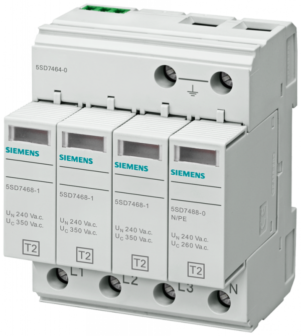 5SD OGRANICZNIK PRZEPIĘĆ T2 C 3P+N 4M 20/40KA 1.9KV 350V UC TNS, TT