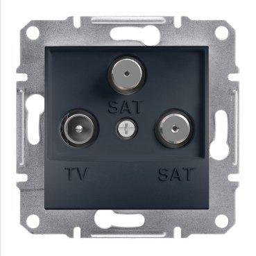 Schneider Electric Asfora, gniazdo TV-SAT-SAT końcowe 1dB, bez ramki, antracyt, EPH3600171
