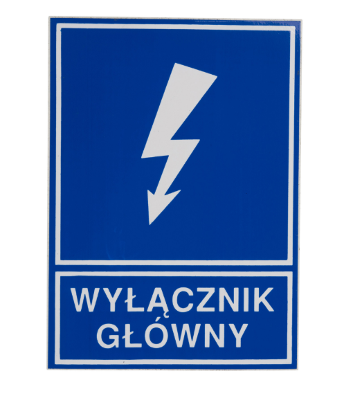 TZI  74X105S "WYŁĄCZNIK GŁÓWNY" NAKLEJKA (10SZT)