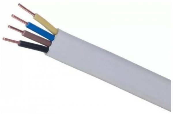 YDYP 4X 1.5 ŻO BIAŁY PRZEWÓD INSTALACYJNY PŁASKI DRUT 450/750V KL.1 QADDY PO 0.450KM