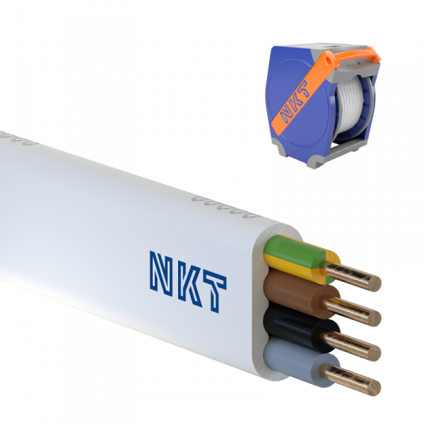 YDYP 4X 1.5 ŻO BIAŁY PRZEWÓD INSTALACYJNY PŁASKI DRUT 450/750V KL.1 QADDY PO 0.450KM