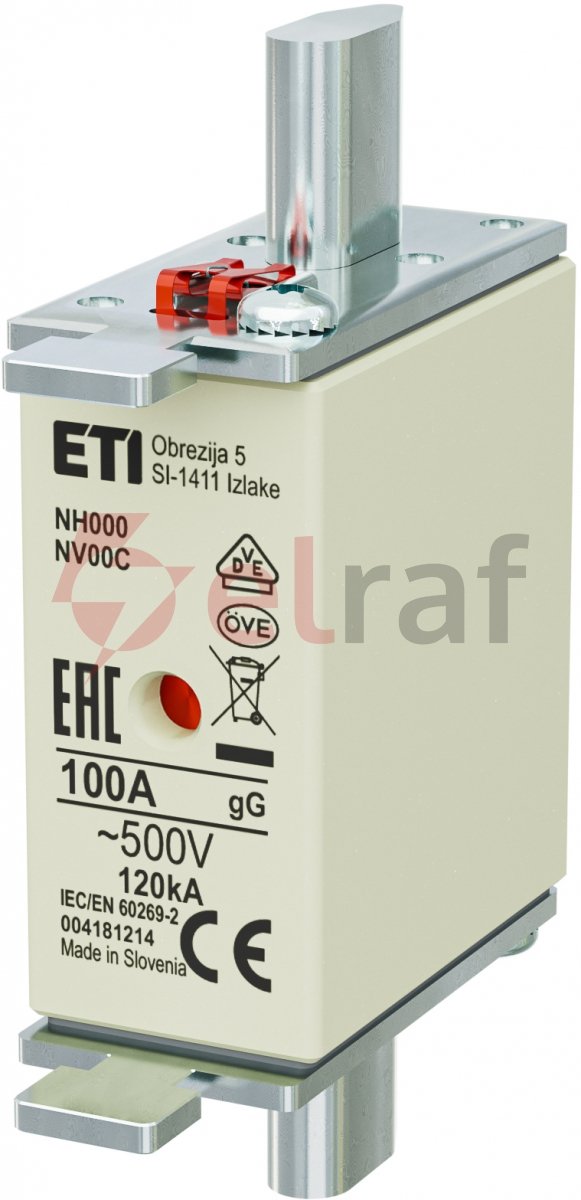 NH000 GG 100A/500V WKŁADKA TOP. KOMBI
