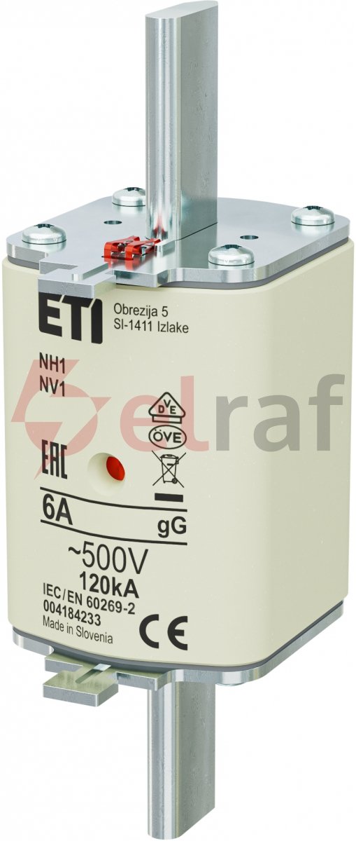 Wkładka bezpiecznikowa NH1 gG 6A/500V 004184233 /3szt./