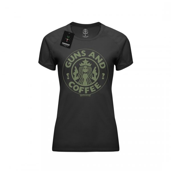 Guns And Coffee koszulka damska termoaktywna