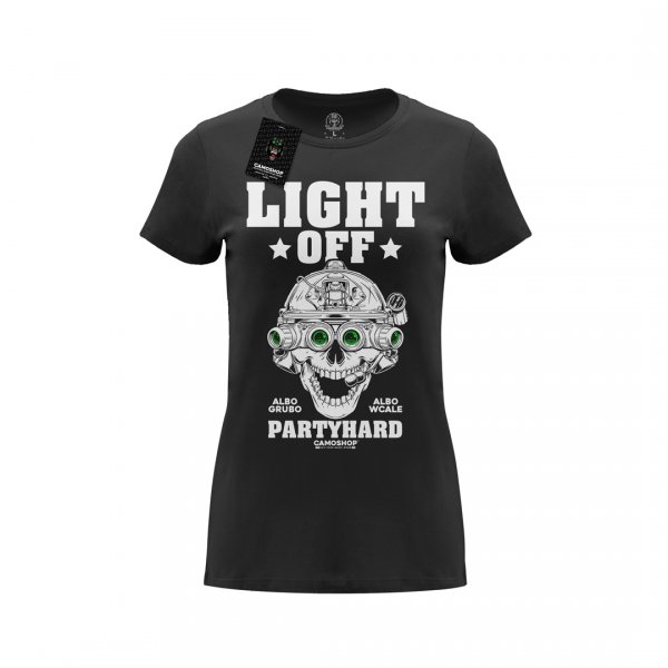Light off party hard koszulka damska bawełniana 