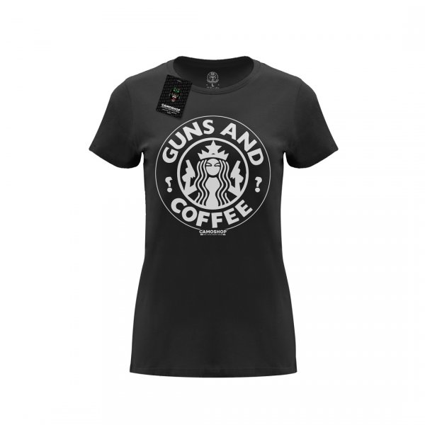 Guns And Coffee koszulka damska bawełniana 