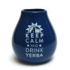 Matero Ceramiczne Granatowe Keep calm and Drink Yerba Mate + BOMBILLA