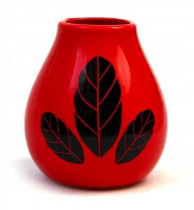 Matero ceramiczne czerwone kubek do Yerba Mate Hoja Rojo 350 ml