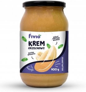 MASŁO ORZECHOWE SMOOTH 900G BEZ CUKRU PASTA KREM PEANUT BUTTER KETO FIVIO