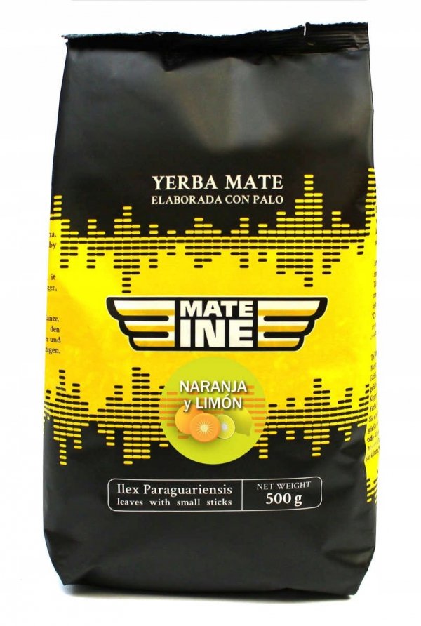 Yerba Mate Mateine Naranja y Limon 500g elaborada