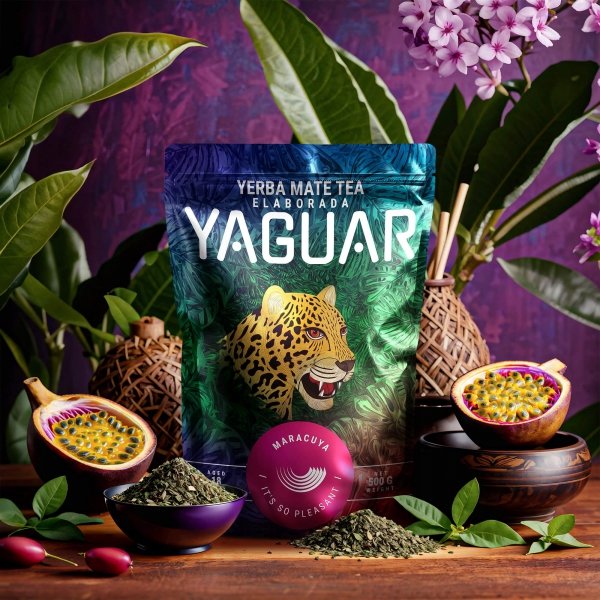 Yerba Mate Yaguar 1kg Maracuya Marakuja 2x500g