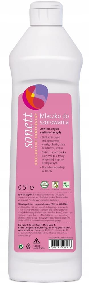 Sonett mleczko do czyszczenia wielofunkcyjne 500 ml do szorowania 0,5l