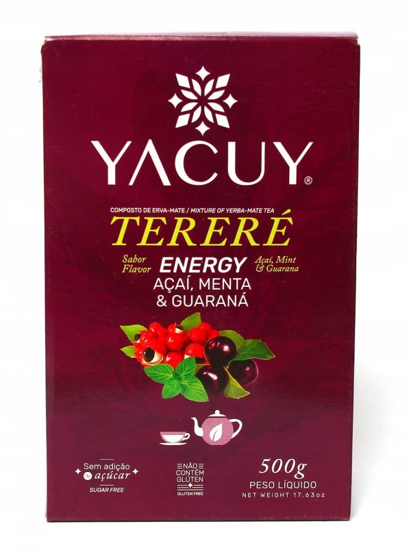 Yerba Mate Yacuy Terere Energy Acai Guarana 500g 0,5kg Brazylijska Energia