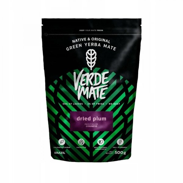 Yerba Mate Verde Mate Green Dried Plum 0,5kg 500g Suszona Śliwka Goździki