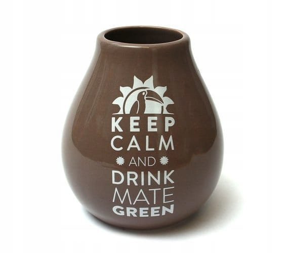 Matero Ceramiczne Brązowe Keep Drink Yerba Mate