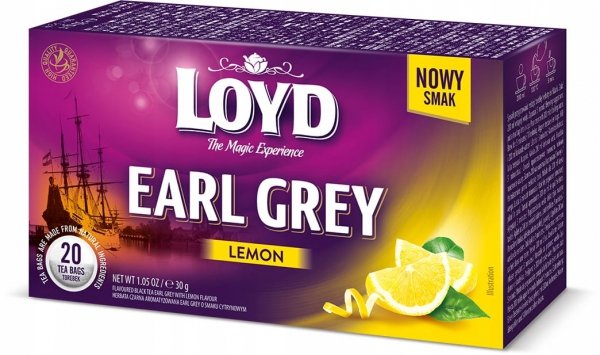 Ekspresowa Herbata Czarna Earl Grey Cytrynowa z Bergamotką 20 T. LOYD