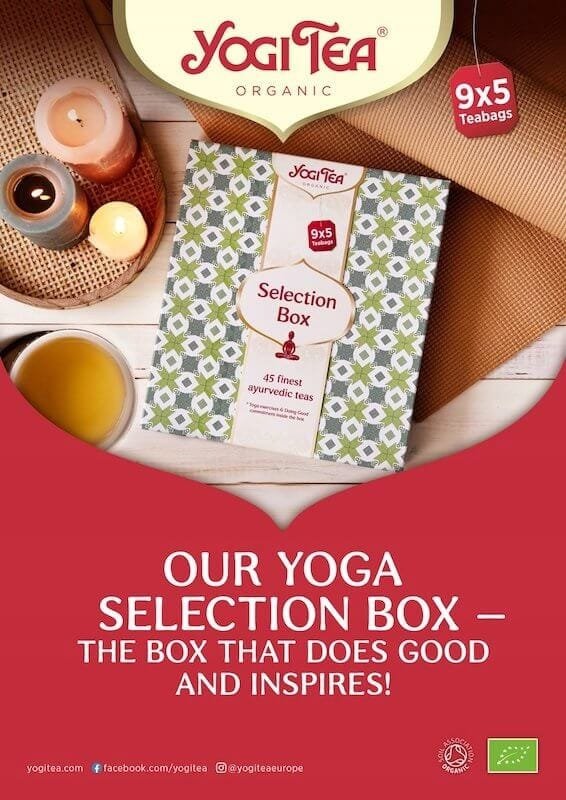 Zestaw herbat w pudełku prezentowym Yogi Tea Selection Box 9x5 torebek