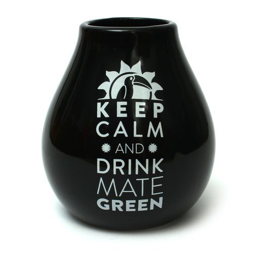 Matero Ceramiczne Czarne Keep calm and drink Yerba Mate