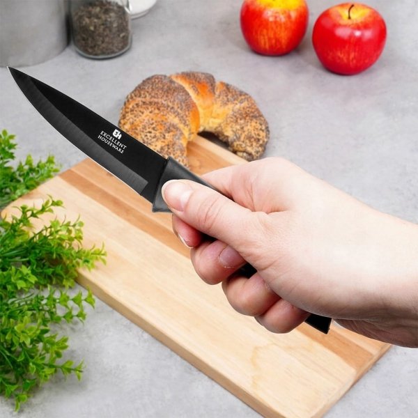 Nóż do obierania stalowy czarny 19 cm Excellent Houseware