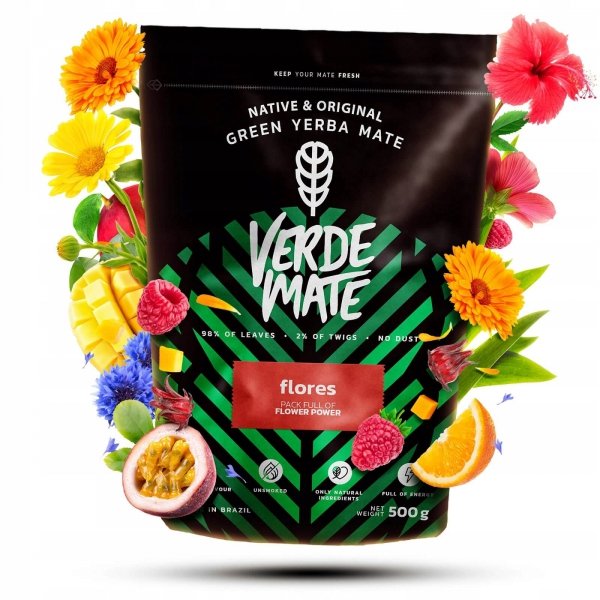 Yerba Verde Mate Green Flores kwiaty malina 500g