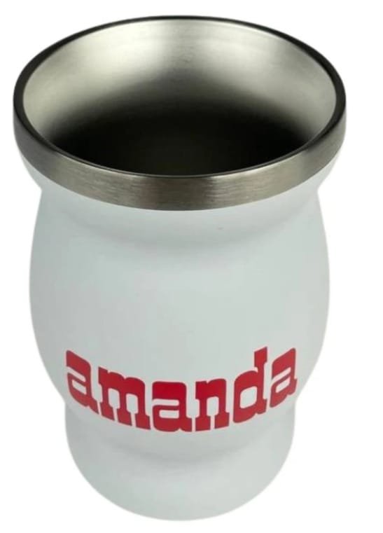 Matero do Yerba Mate Un Acero 2.0 Amanda INOX Blanco