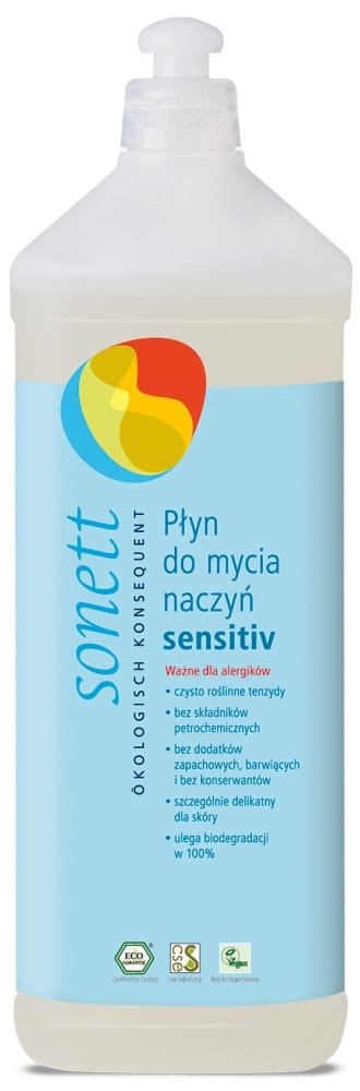  Płyn do mycia naczyń EKO Sonett 1000 ml bezzapachowy 1 l Sensitiv