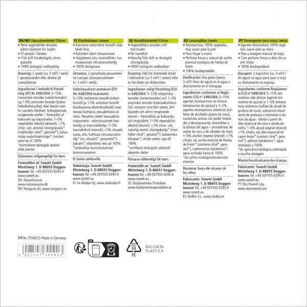 SONETT Płyn do mycia naczyń CYTRYNOWY 20 litrów