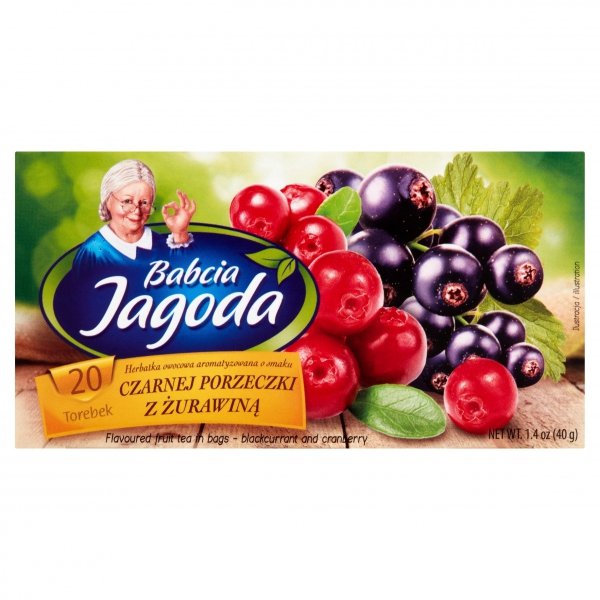 Ekspresowa Herbata Owocowa Czarna Porzeczka Żurawina 20 T. Babcia Jagoda