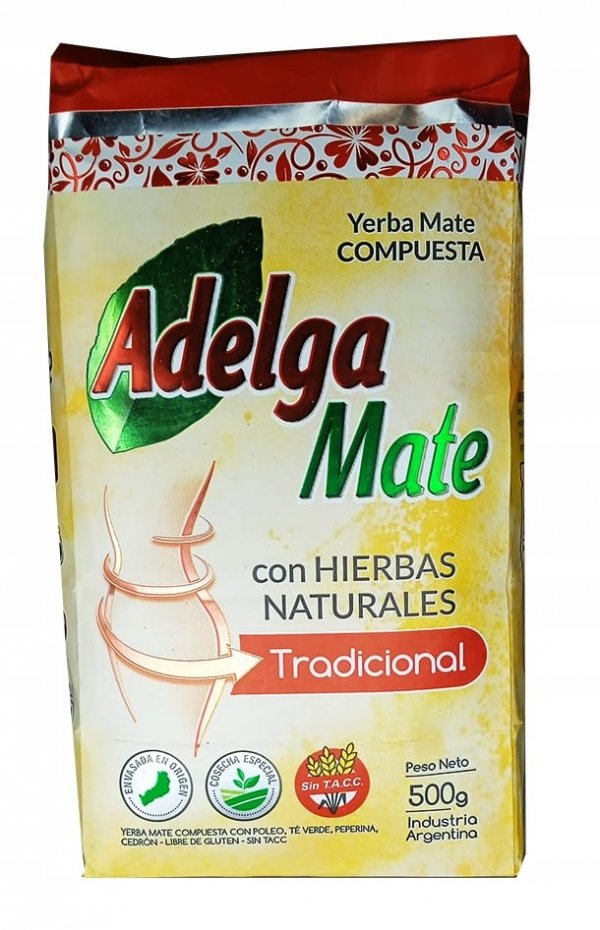 Yerba Mate Adelga Mate Con Hierbas Tradicional 500g Argentina Misiones