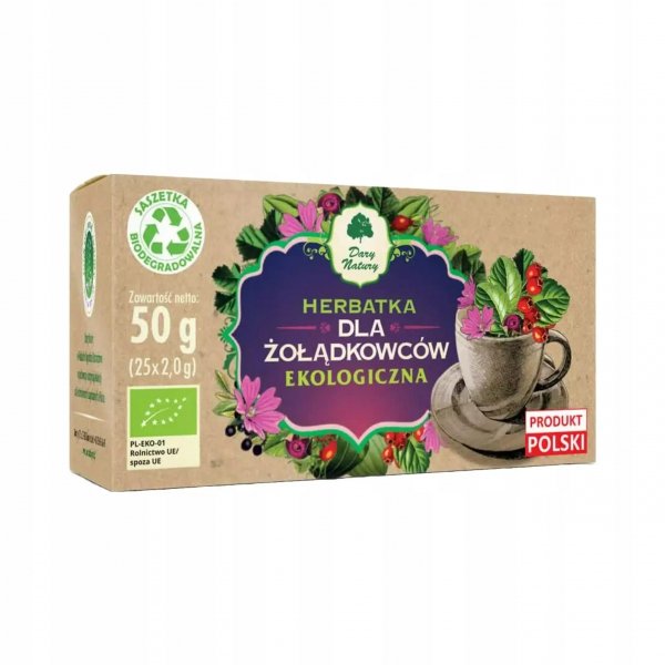 HERBATKA DLA ŻOŁĄDKOWCÓW BIO (25 x 2 g) 50 g - DARY NATURY