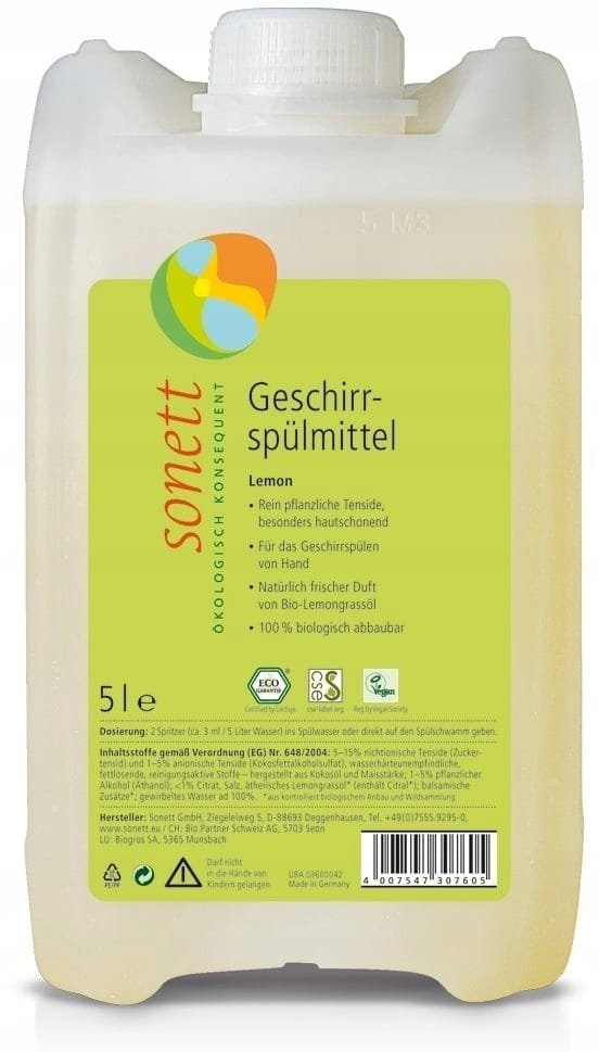 Sonett płyn do mycia naczyń XXL cytrynowy 5l EKO