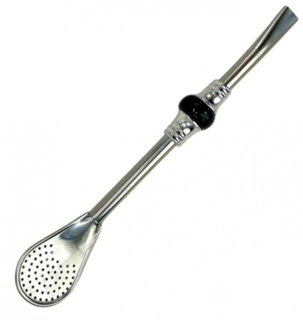 Bombilla nierdzewna INOX Royal Liza Corto Negro + Szczoteczka do Yerba Mate