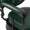Gabbiano fotel barberski President zielony z czarną ramą