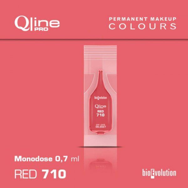 BioEvolution QLINE PRO PIGMENT DO MAKIJAŻU PERNAMENTENGO RED 710 - 0,7ml