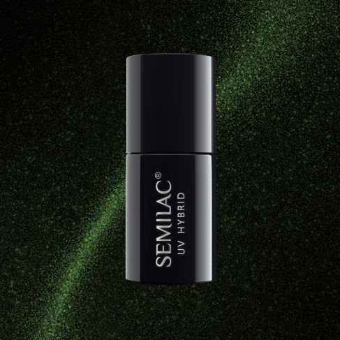 SEMILAC 610 GREEN LAKIER HYBRYDOWY 7 ML CAT EYE PROMO