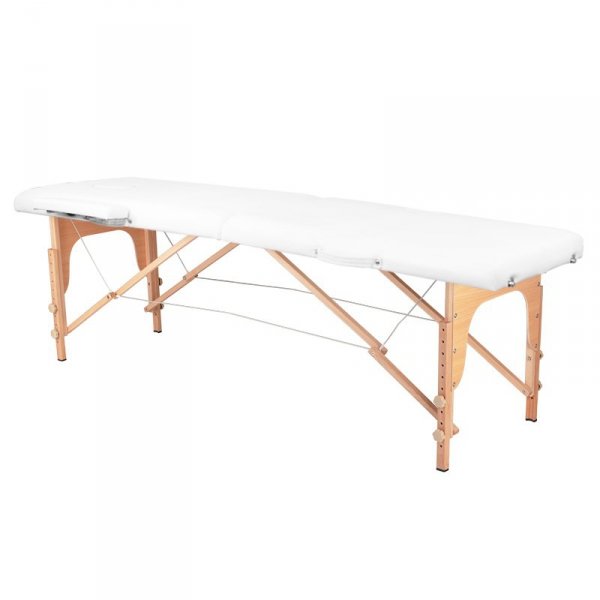 Stół składany do masażu drewniany Komfort Activ Fizjo 2 segmentowe white