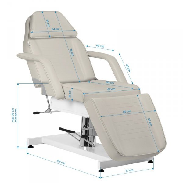 Fotel kosmetyczny hydrauliczny Sillon v2 210 beżowy