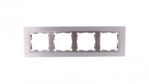 Simon 82 Ramka poczwórna pozioma metalowa inox mat/ramka pośrednia aluminium mat 82947-34