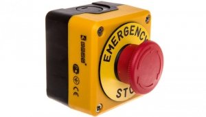 Kaseta z przyciskiem bezpieczeństwa przez obrót 1R czarno-żółta Emergency Sop IP65 T0-P1EC400E40-K