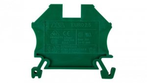 Złączka szynowa 2-przewodowa 2,5mm2 zielona EURO 43408GR