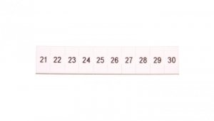 Oznacznik do złącz szynowych, opisówka ZB 5 numerowana od 21-30 kolor biały /10szt./