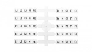Oznacznik elastyczny do złączek szynowych EO3 /L1, L2, L3, N, PE/ 40x5szt. (200szt.) 003901816