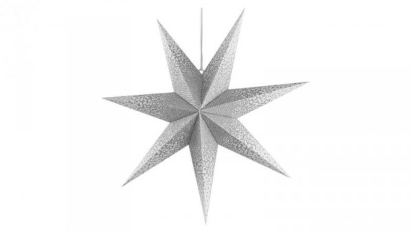 Dekoracje- gwiazda papierowa z brokatem na brzegach, biała, 60 cm, na żarówkę E14, IP20 DCAZ08